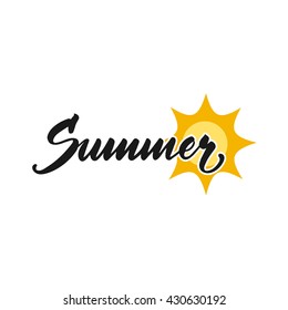 Handwritten summer lettering. Modern and stylish typographic design poster - stock vector