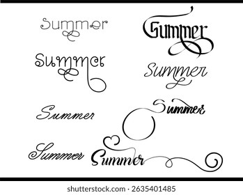 Handwritten Summer Logo – Script Calligraphy Typography for Seasonal Branding and Vacation Promotions