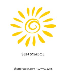 handwritten sun icon symbol. Vector illustration