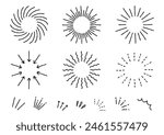 Handwritten sunburst (bumpy lines), vector illustration