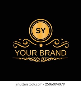 Handwritten SY letters logo design with vector