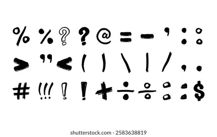 Handwritten Symbols And Punctuation Marks Collection