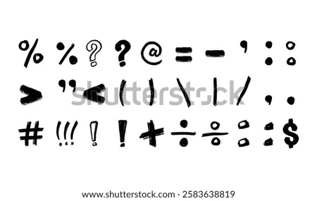 Handwritten Symbols And Punctuation Marks Collection