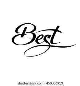 handwritten text best. vector best word isolated on white background.