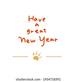 Handwritten text design material. New Year's greetings. vector.