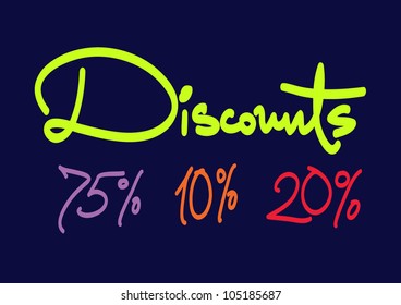 Handwritten text - Discounts