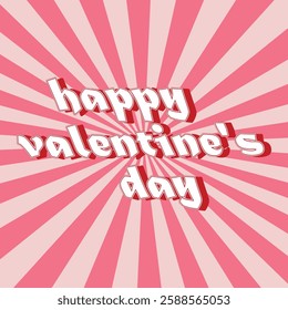 Handwritten text Happy Valentine's Day. Lettering. Colorful holiday banner. Vector illustration. Can be used for printing on T-shirts.