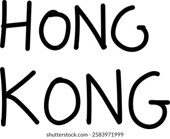 Handwritten text Hong Kong Typography