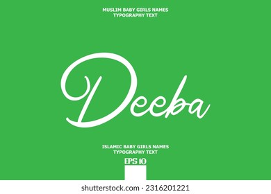 Handwritten Text of Islamic Female Name Deeba