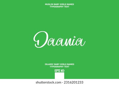 Handwritten Text of Islamic Female Name Daania