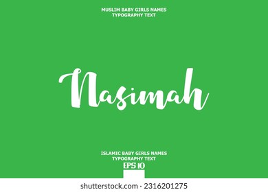 Handwritten Text of Islamic Female Name Nasimah