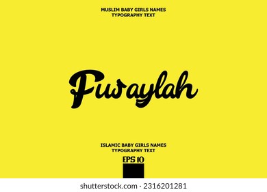 Handwritten Text of Islamic Female Name Fusaylah