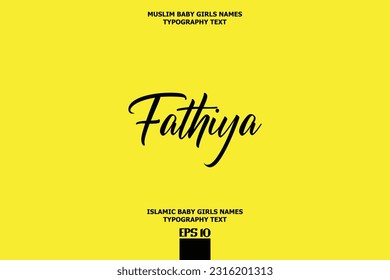 Handwritten Text of Islamic Female Name Fathiya