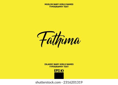 Handwritten Text of Islamic Female Name Fathima