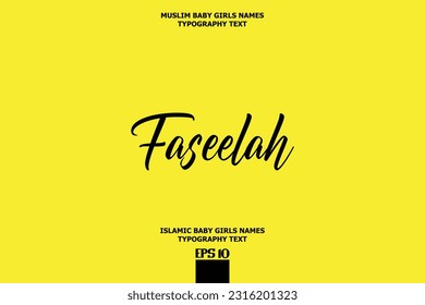 Handwritten Text of Islamic Female Name Faseelah