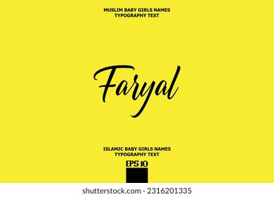 Handwritten Text of Islamic Female Name Faryal