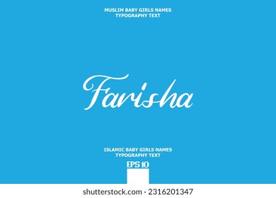 Handwritten Text of Islamic Female Name Farisha