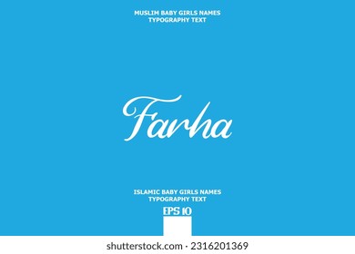 Handwritten Text of Islamic Female Name Farha