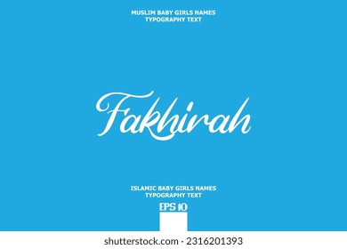 Handwritten Text of Islamic Female Name Fakhirah