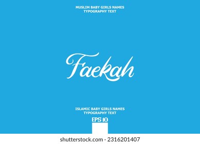 Handwritten Text of Islamic Female Name Faeezah