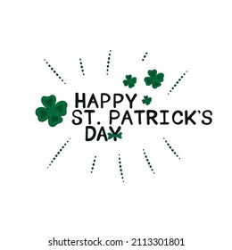 Handwritten Text Lettering Happy St Patricks Day
