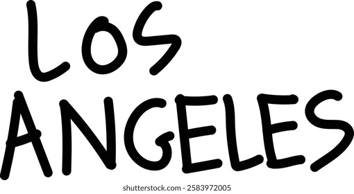 Handwritten text Los Angeles Typography