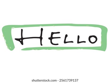 Handwritten text material. English message “hello”