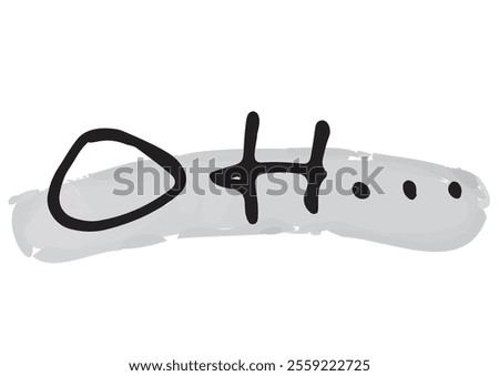 Handwritten text material. English message “OH...”