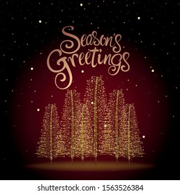 Handwritten text Season's Greetings for greeting card, flyer, brochure, poster logo with text lettering