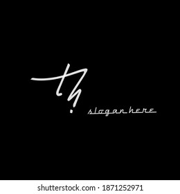 handwritten th letters logo for identity