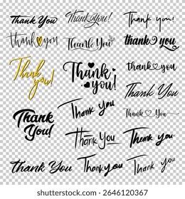 Handwritten Thank You Calligraphy Text – Transparent Greeting Card Vector Design
 - Powered by Shutterstock - Get 15% off with code: PIKWIZARD15