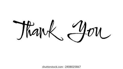 Handwritten Thank You Card on Transparent Background Vector Illustration