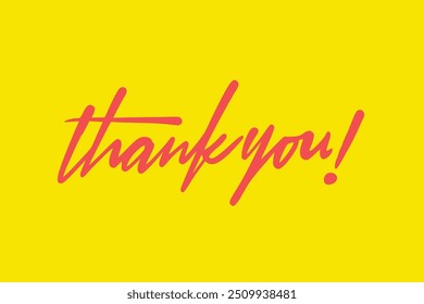 Handwritten Thank you lettering for greeting, colorful typography, lettering collection