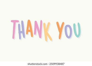 Handwritten Thank you lettering for greeting, colorful typography, lettering collection