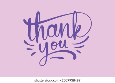 Handwritten Thank you lettering for greeting, colorful typography, lettering collection