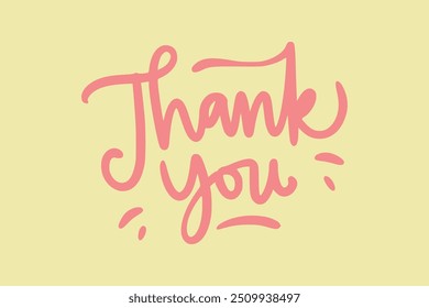 Handwritten Thank you lettering for greeting, colorful typography, lettering collection