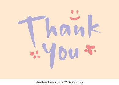 Handwritten Thank you lettering for greeting, colorful typography, lettering collection