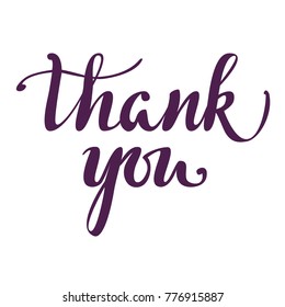 Handwritten thank you message in watercolor ink vector vectorized 