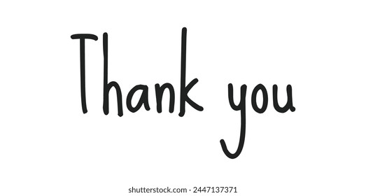 handwritten thank you note vector