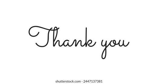 handwritten thank you note vector