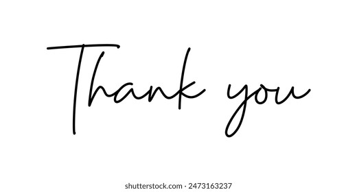 handwritten thank you note vector