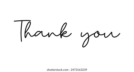 handwritten thank you note vector