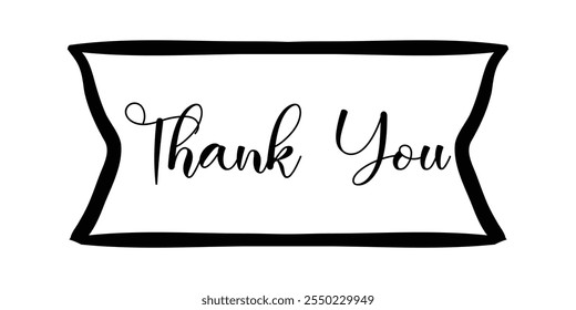 handwritten thank you note vector. Thank you. Calligraphy. 