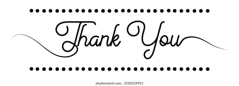 handwritten thank you note vector. Thank you. Calligraphy. 
