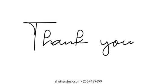 handwritten thank you note vector