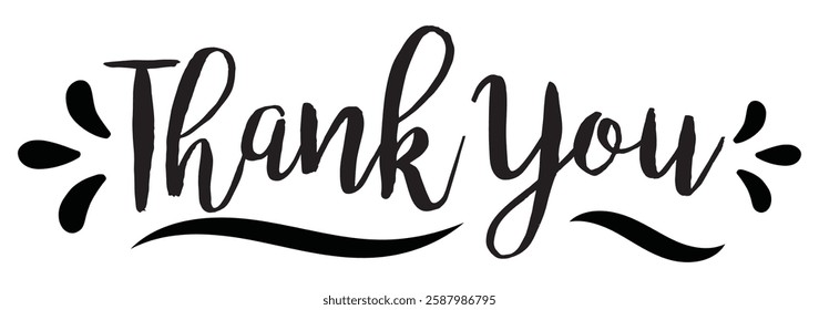 handwritten thank you note vector