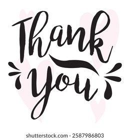 handwritten thank you note vector