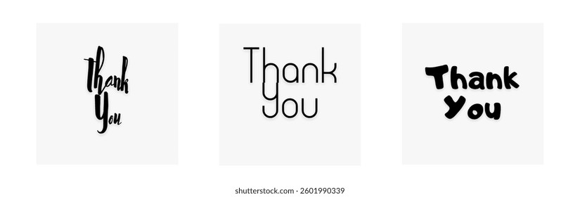 Handwritten thank you note vector