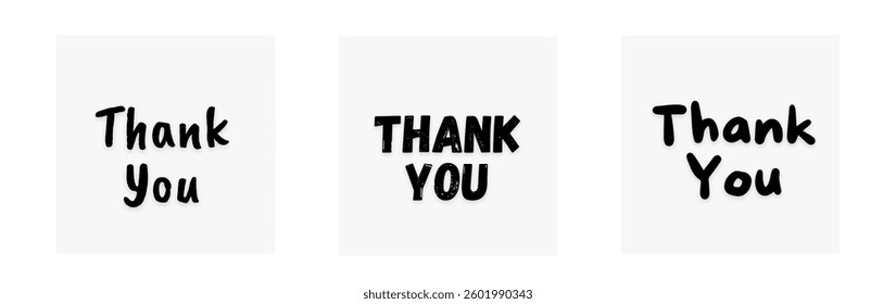 Handwritten thank you note vector