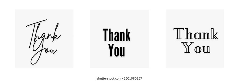 Handwritten thank you note vector
